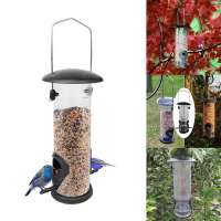 squirrel proof automatic hanging bird food feeder